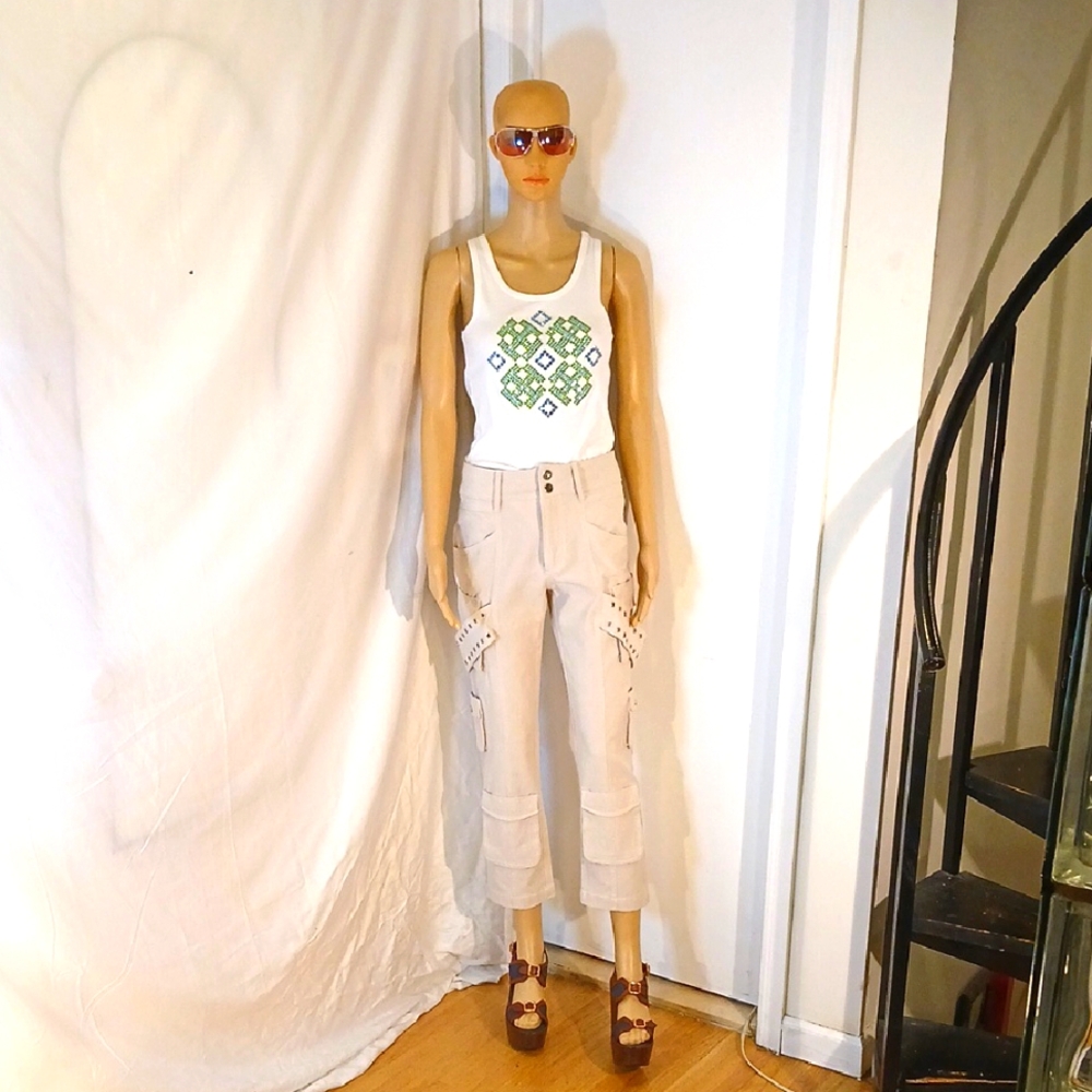 NWOT Michael Kors Sand/Linen Mulipocket Cargo Pants